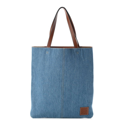 Loewe Canvas Denim Calfskin Striped Tote Multicolor 1 of 7
