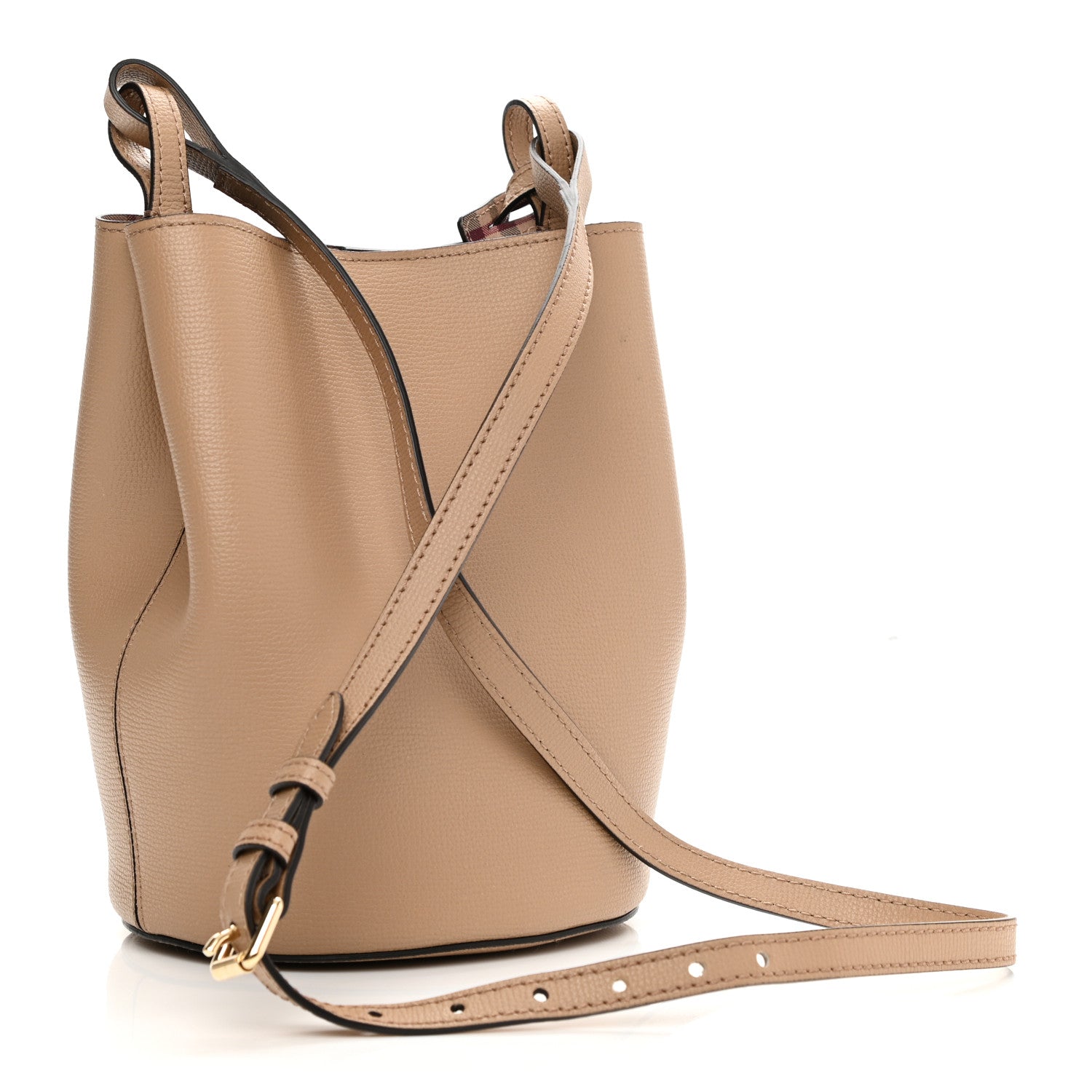 Burberry Haymarket Check Colours Small Lorne Bucket Crossbody Beige 3 of 11