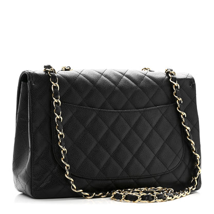 Chanel Caviar Quilted Jumbo Single Flap Black 3 of 11