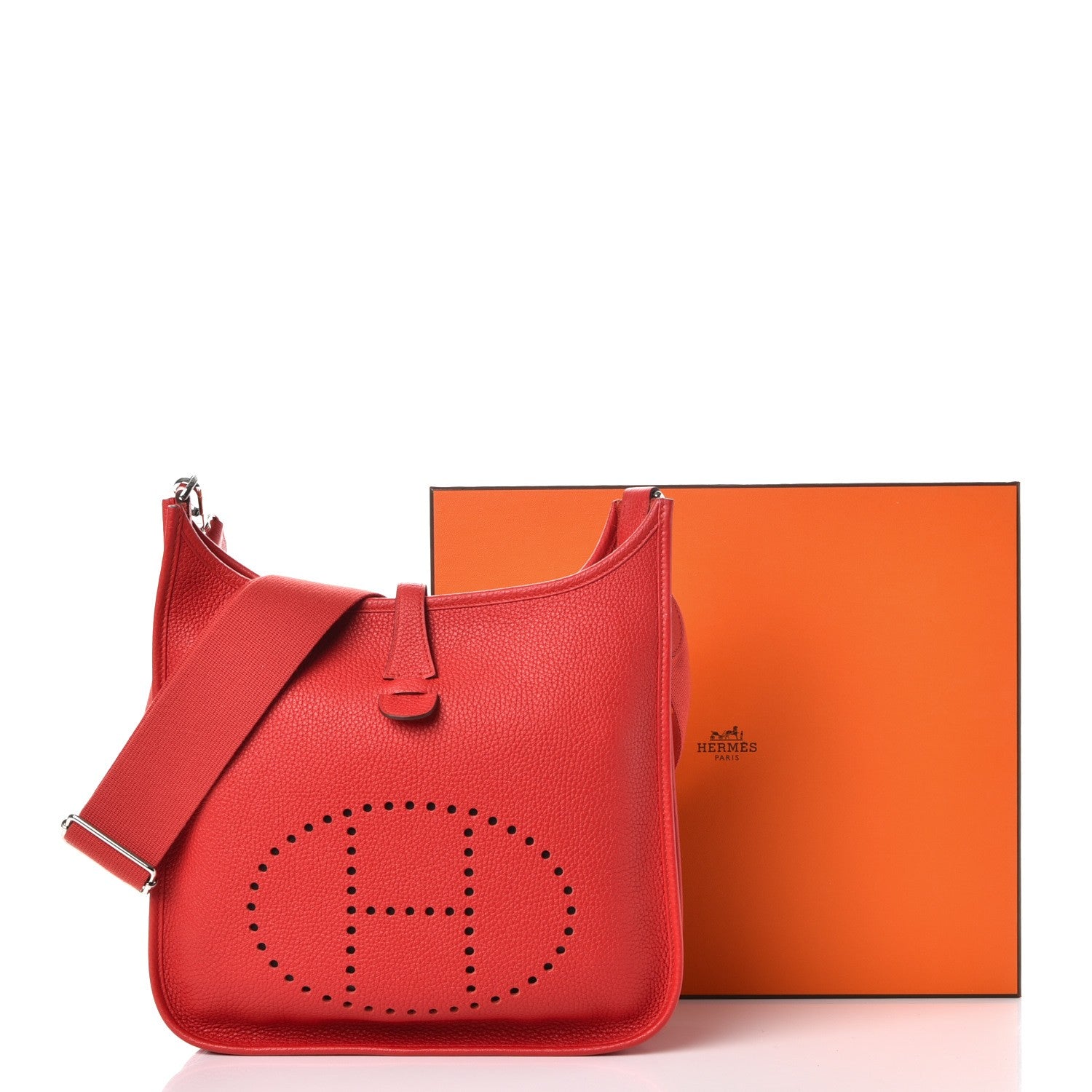 Hermes Taurillon Clemence Evelyne III PM Rouge Tomate 8 of 8
