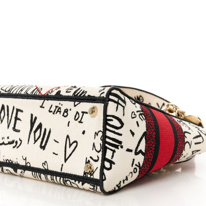 Christian Dior Canvas Medium DiorAmour Graffiti Lady D-Lite Latte 10 of 12