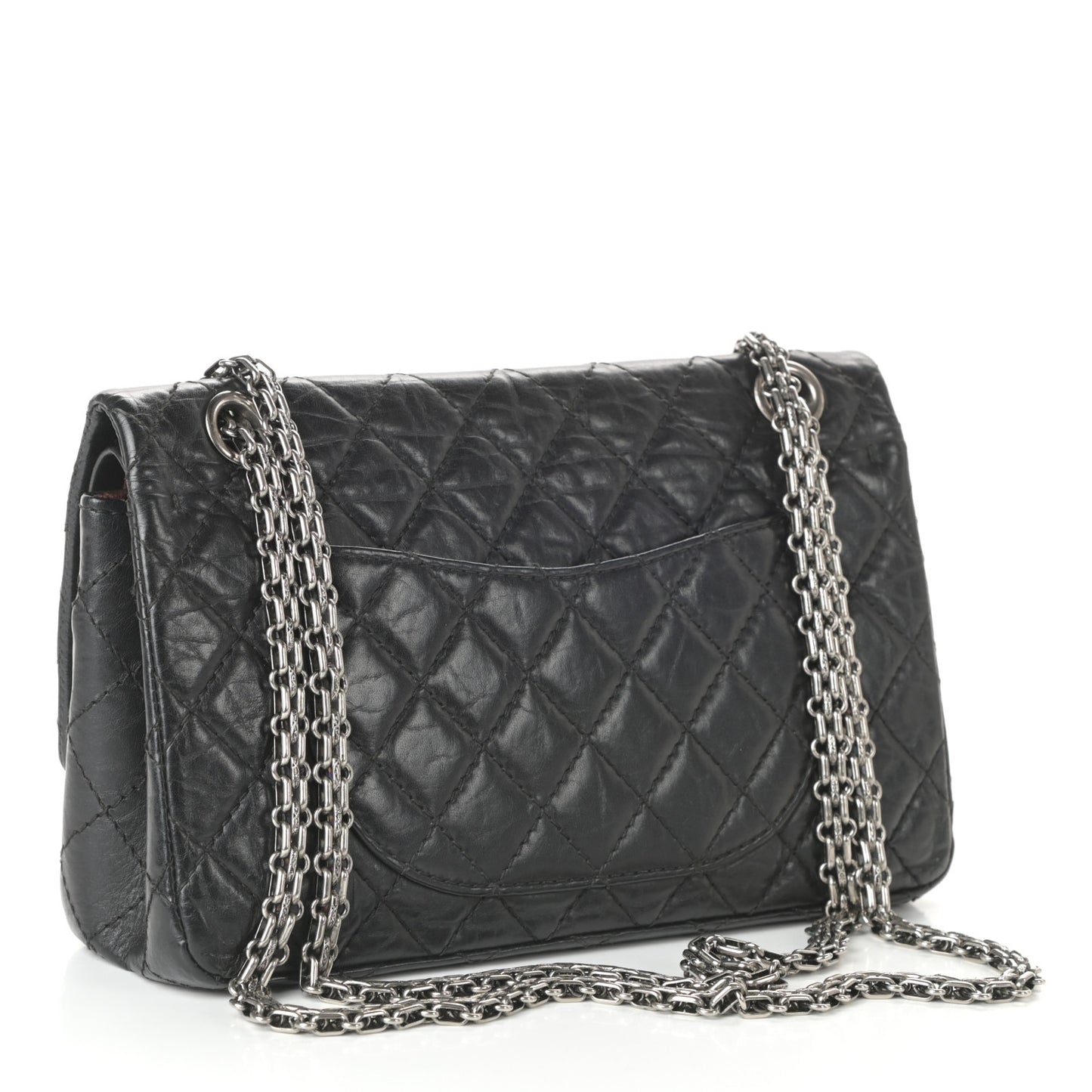 Aged Calfskin Quilted 2.55 Reissue 225 Flap Black
