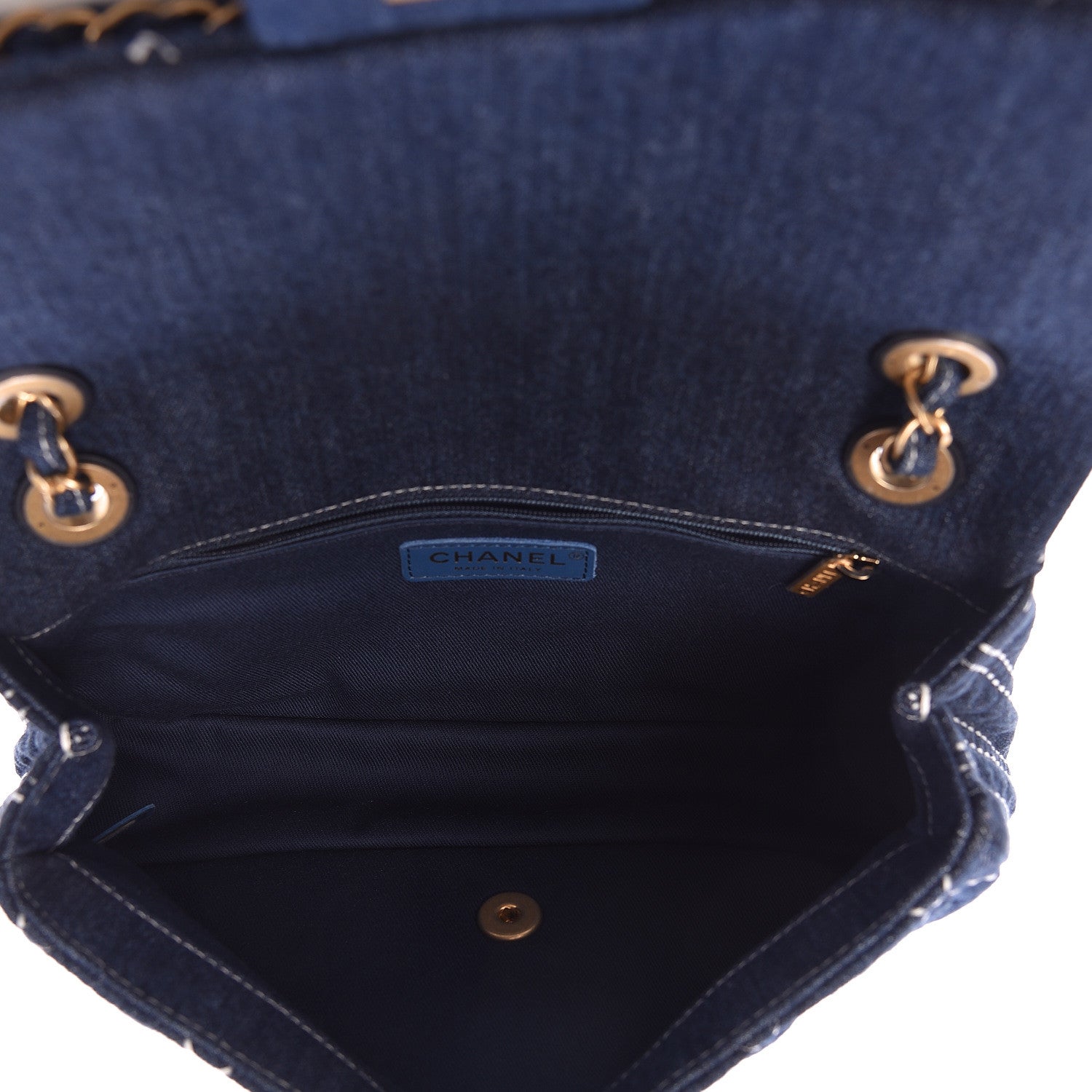 Chanel Denim Quilted Medium Denim Trip Single Flap Blue 3 of 9