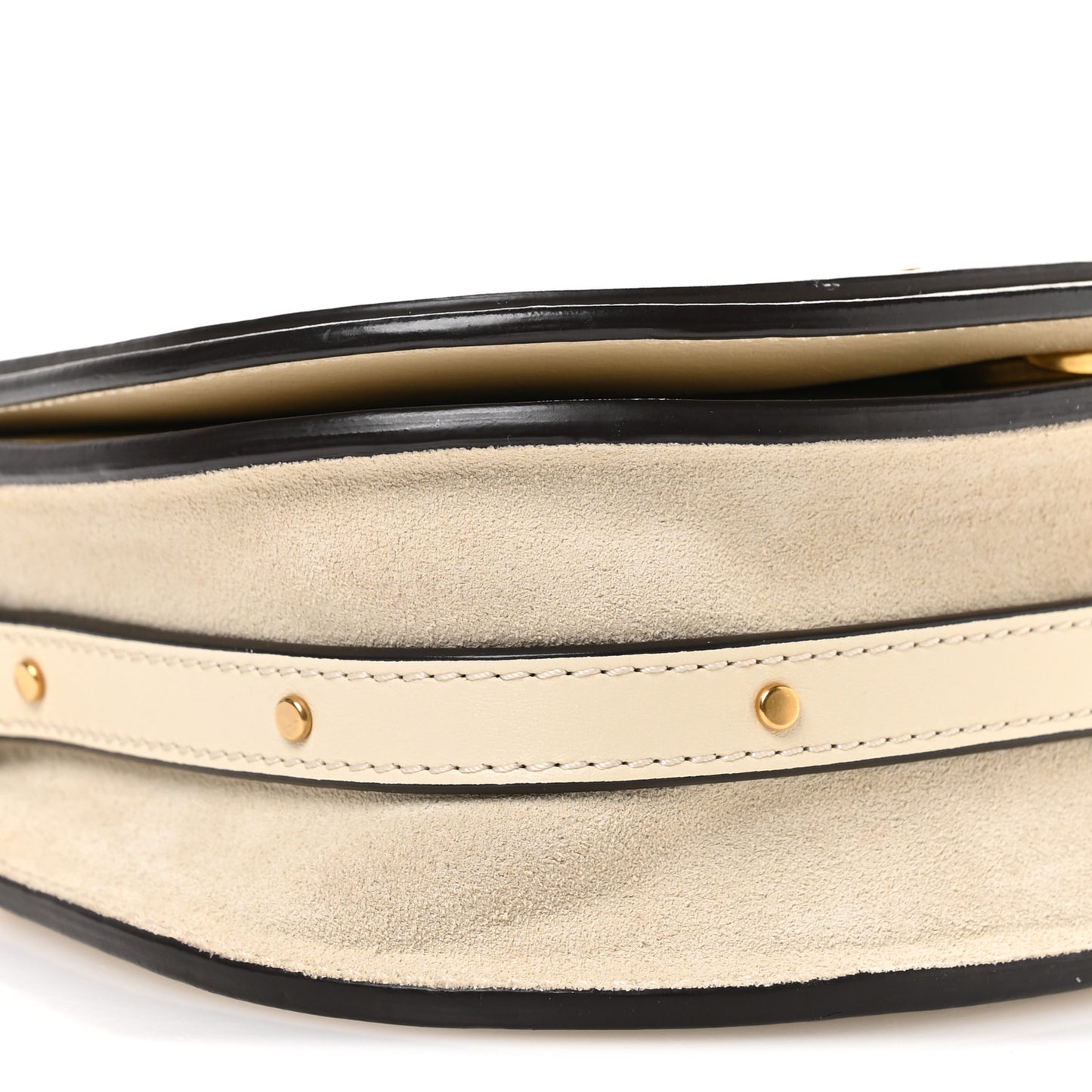 Calfskin Suede Small Nile Bracelet Bag Off White