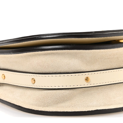 Chloe Calfskin Suede Small Nile Bracelet Bag Off White 9 of 10