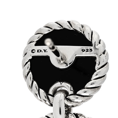 David Yurman Sterling Silver Diamond Black Onyx Elements Triple Drop Earrings 4 of 4