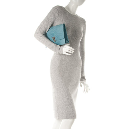 Proenza Schouler Python Small Lunch Bag Clutch Light Blue 2 of 7