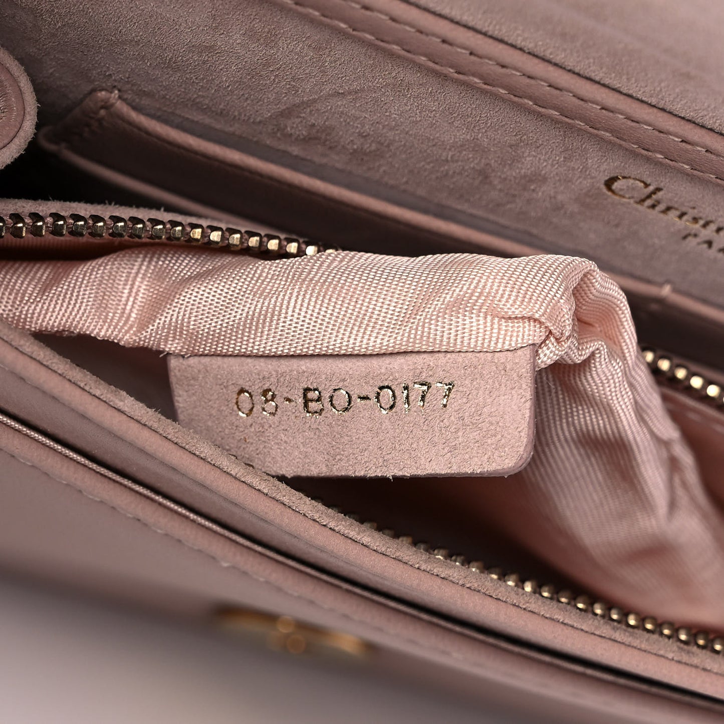 Calfskin Studded Diorama Wallet on Chain Pouch Nude