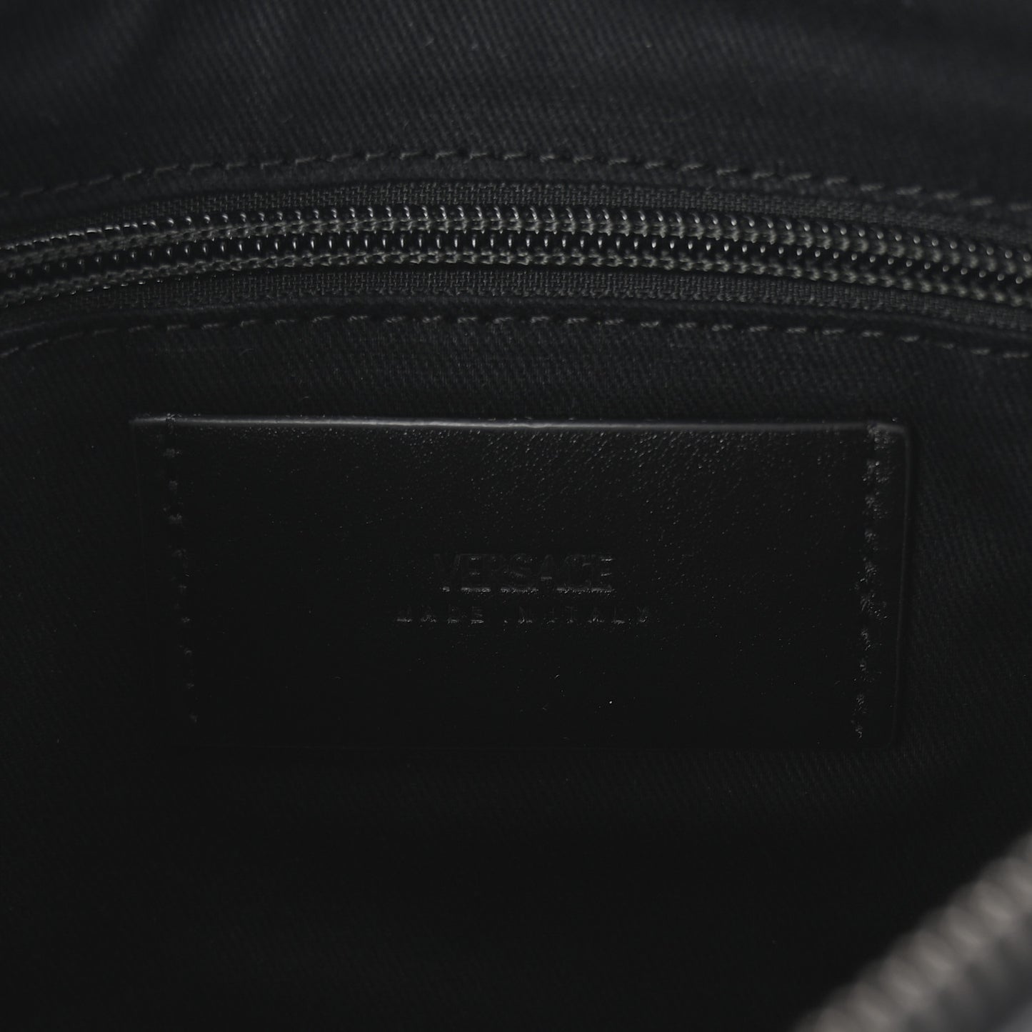 Coated Canvas La Greca Signature Pouch Black Green