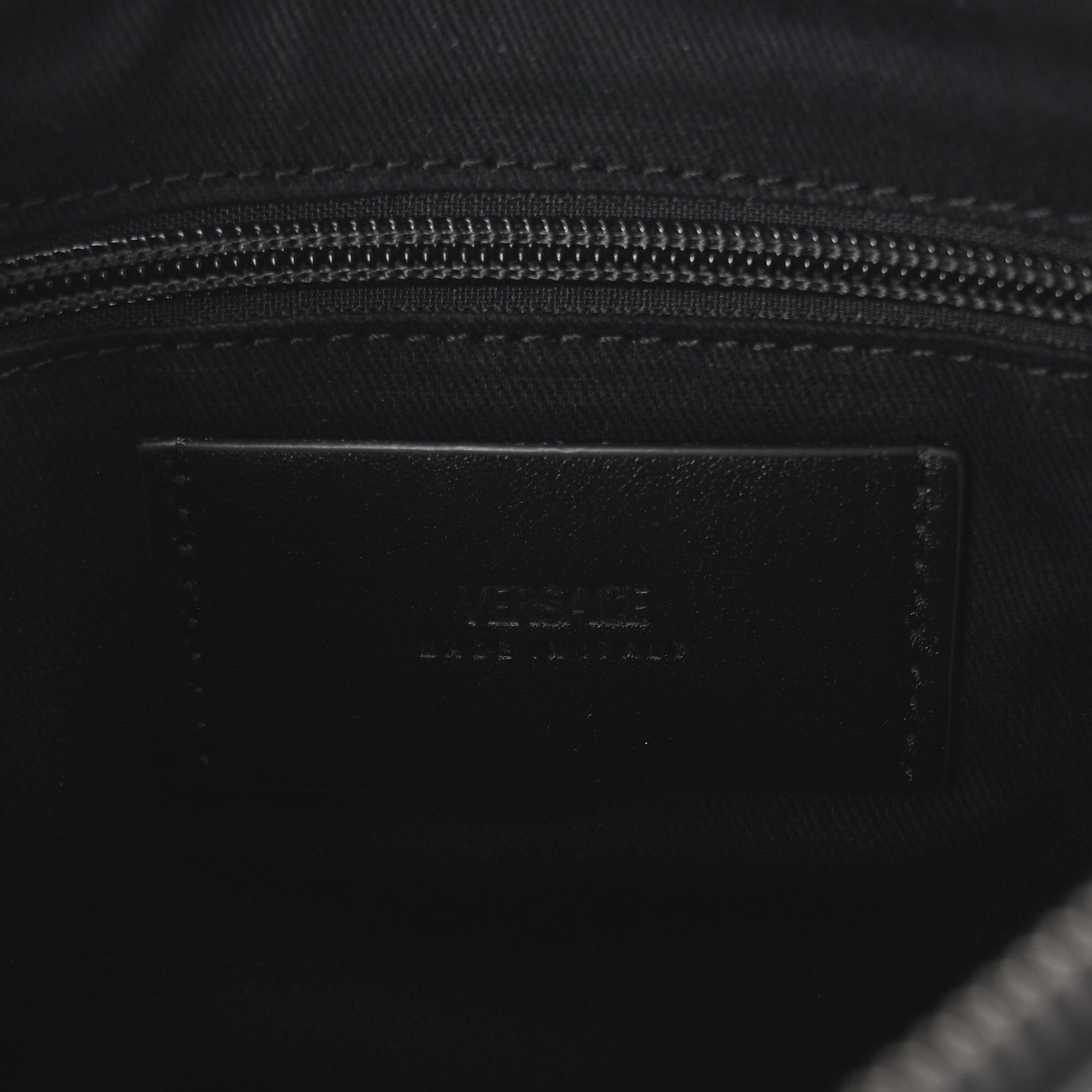Versace Coated Canvas La Greca Signature Pouch Black Green 6 of 7