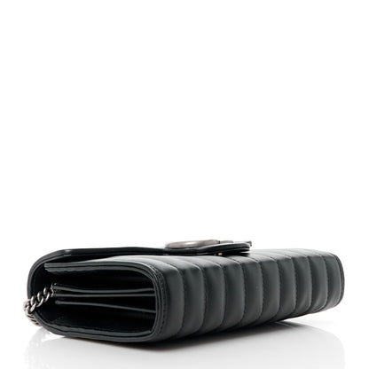 Gucci Calfskin Matelasse Aria GG Marmont Chain Wallet Black 4 of 10