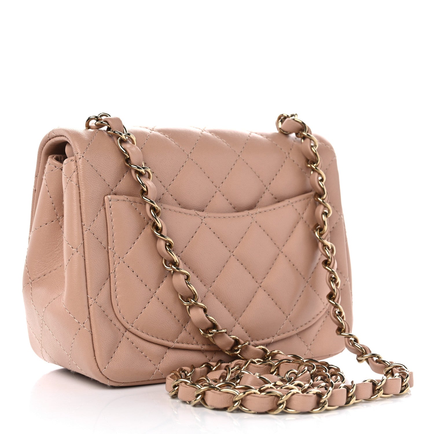 Chanel Lambskin Quilted Mini Square Flap Beige 3 of 11