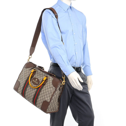 Gucci Soft GG Supreme Monogram Web Medium Duffle Bag Beige New Acero Crop 2 of 8