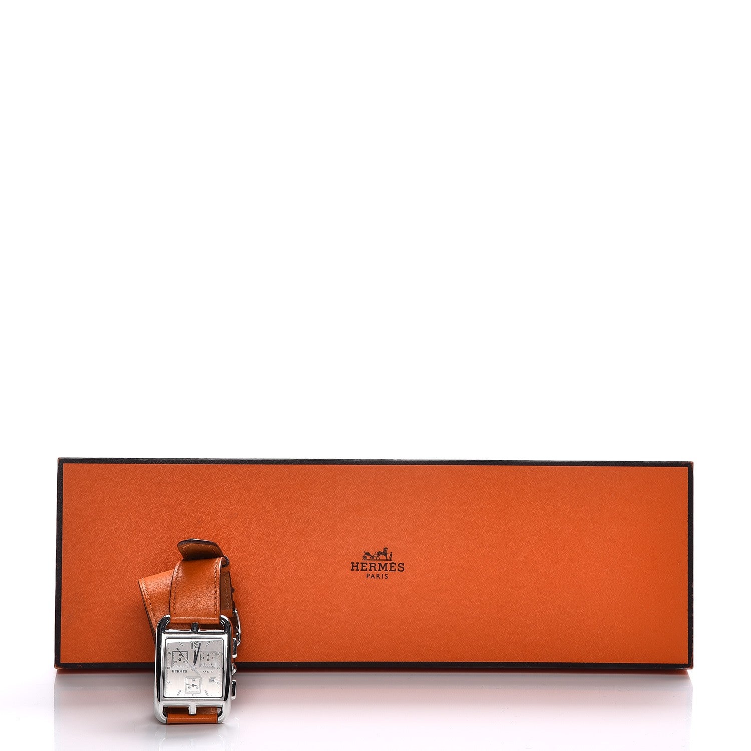 Hermes Stainless Steel Swift 31mm Cape Cod Double Tour Chrono Quartz Watch Orange 5 of 10