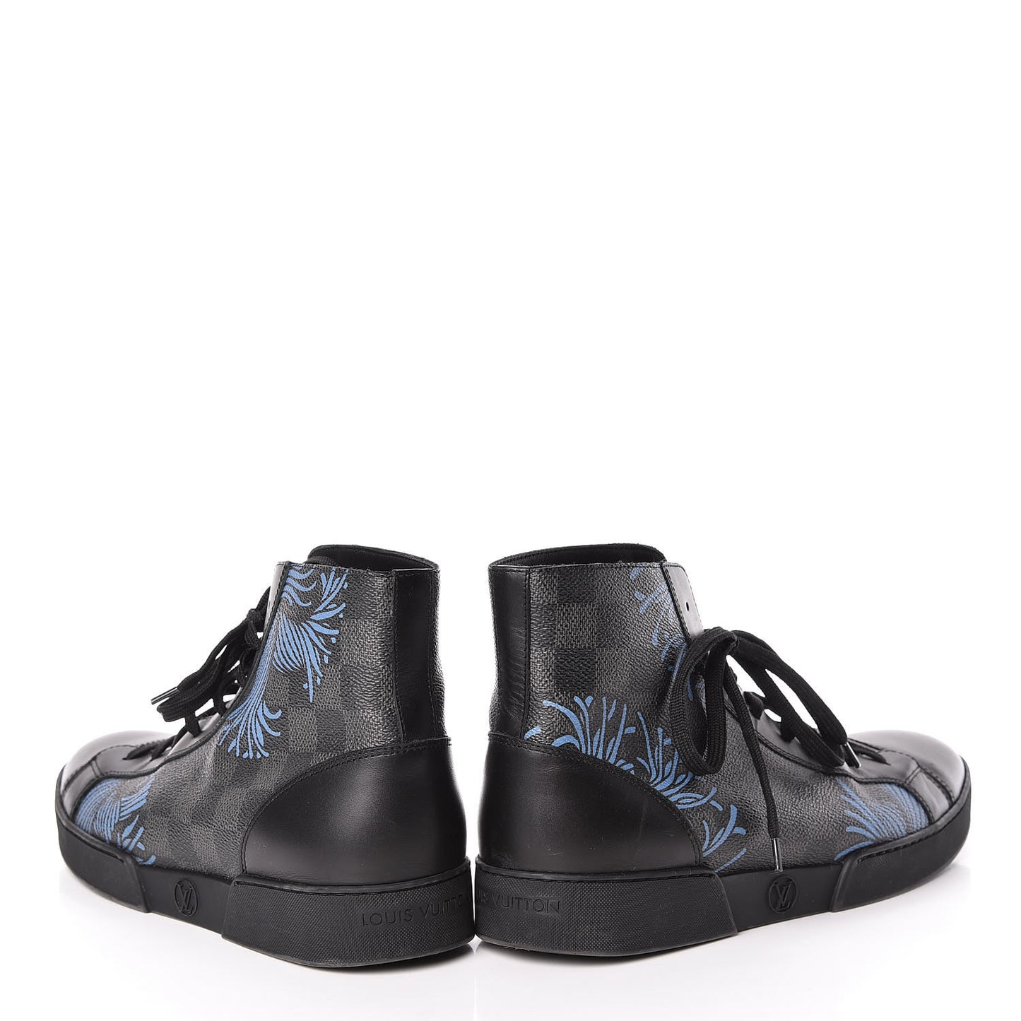 Damier Graphite Rope High Top Sneakers 6.5 Blue