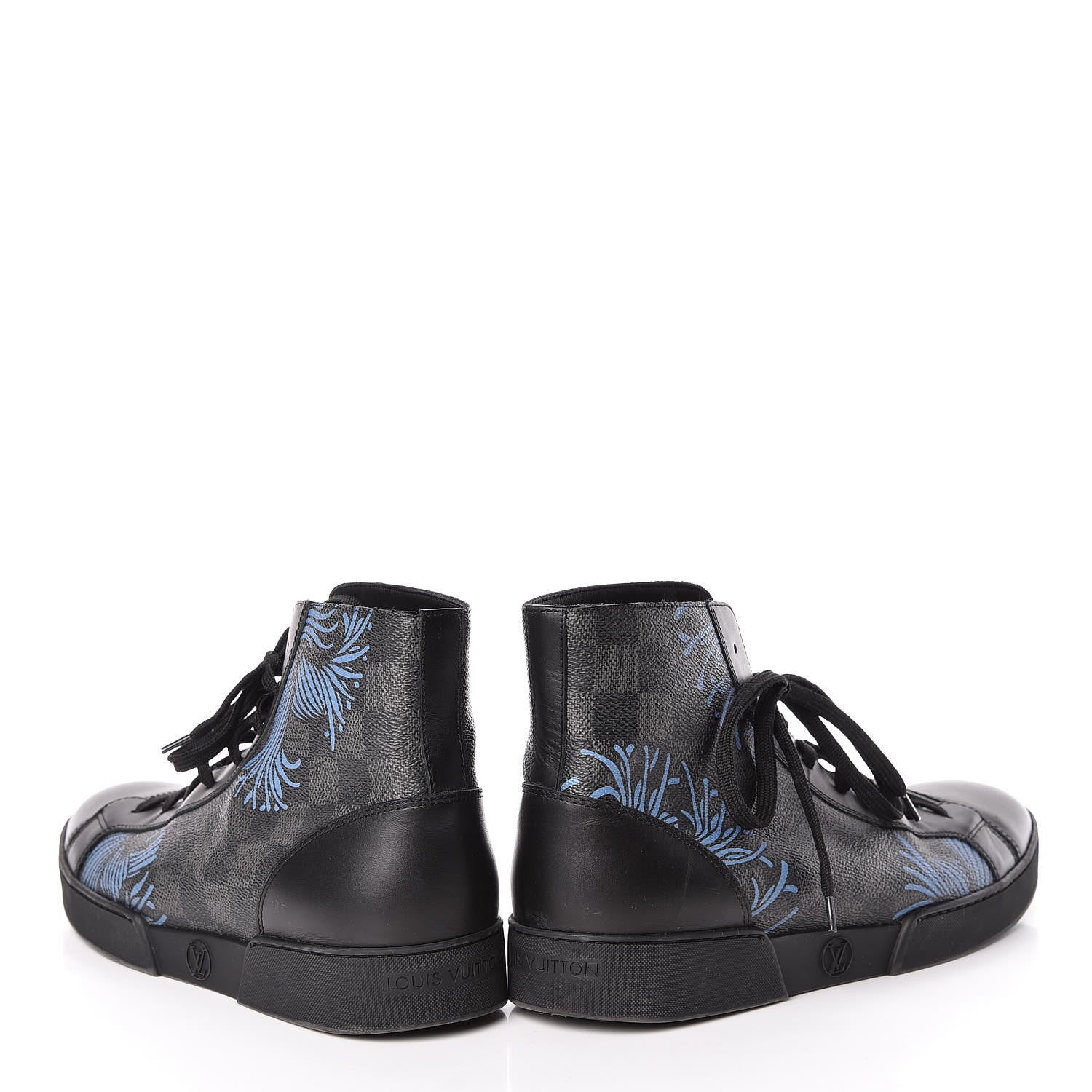 Louis Vuitton Damier Graphite Rope High Top Sneakers 6.5 Blue 5 of 12