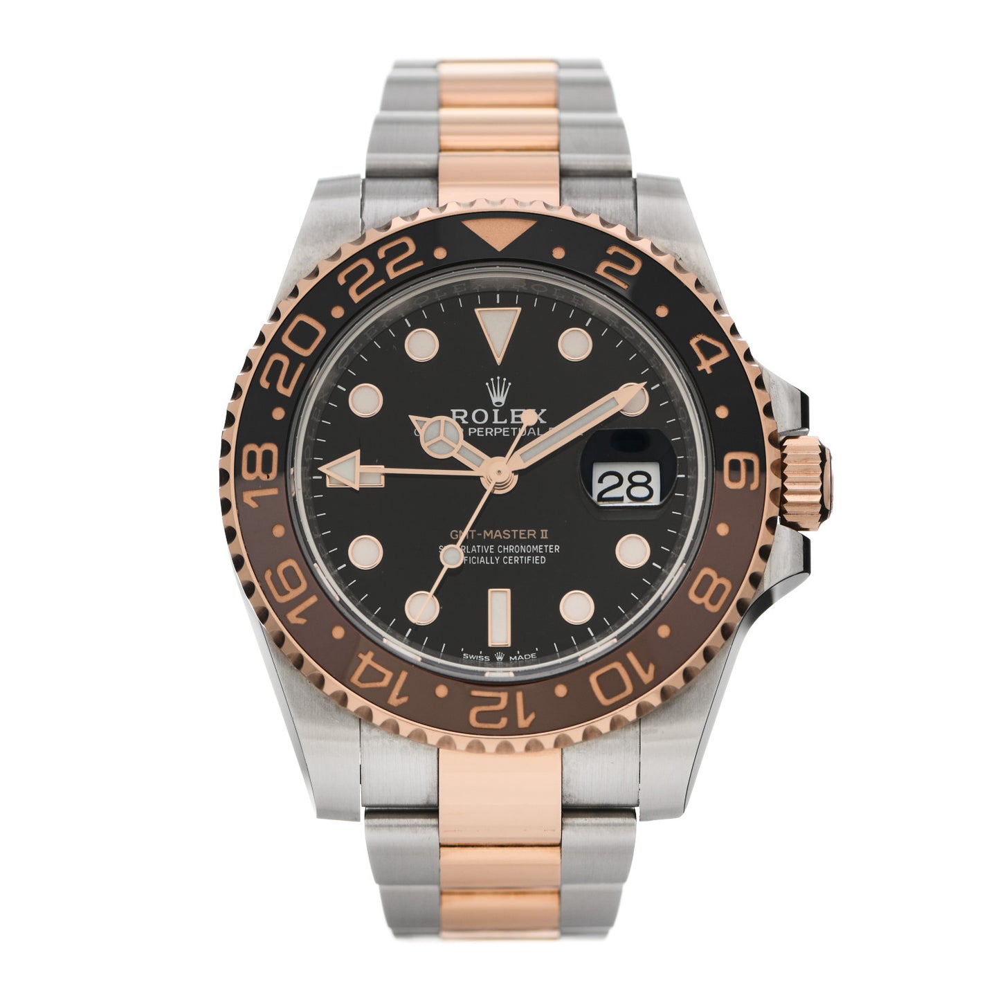 Stainless Steel 18K Everose Gold 40mm GMT-Master II Root Beer Watch 126711CHNR