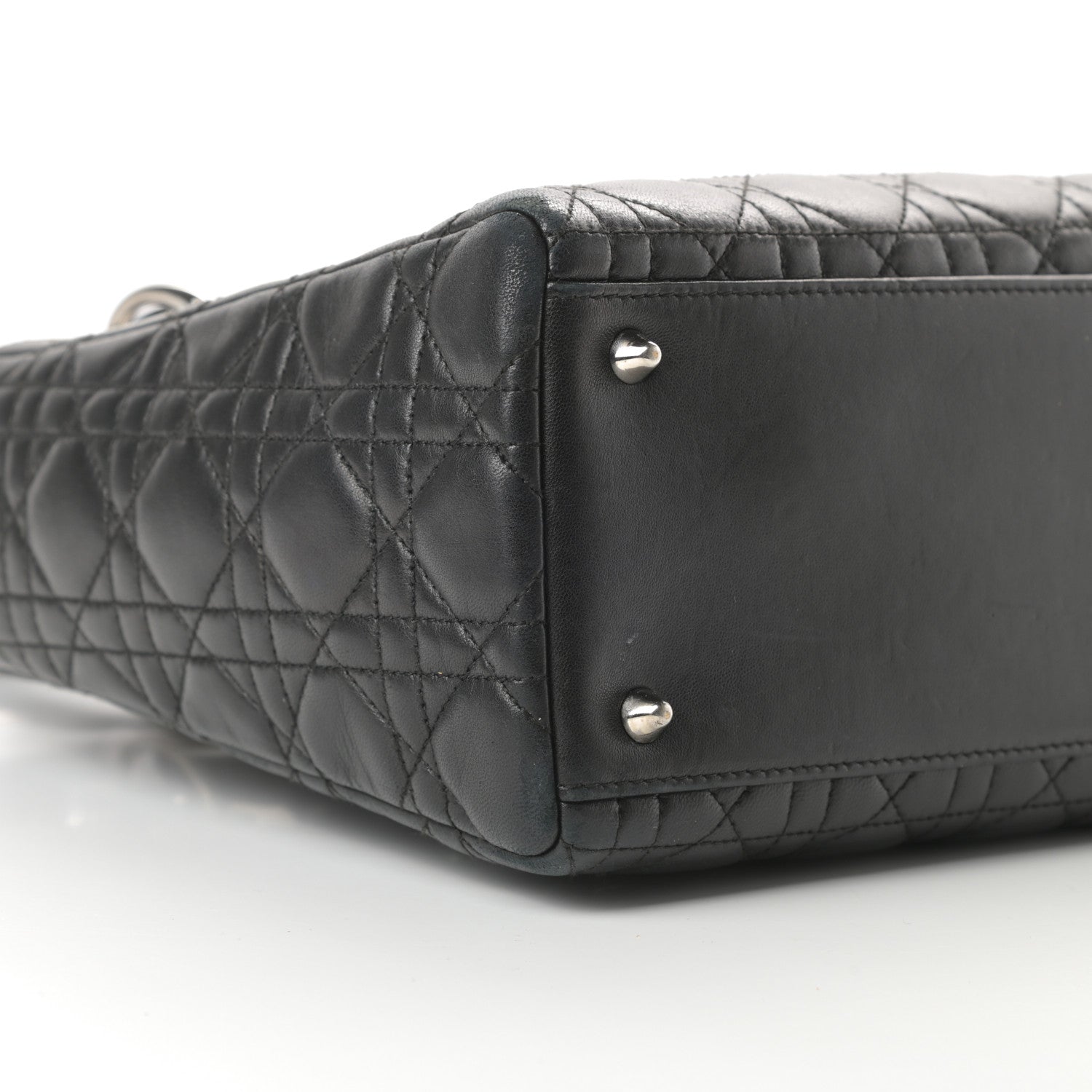 Christian Dior Lambskin Cannage Medium Lady Dior Black 9 of 15