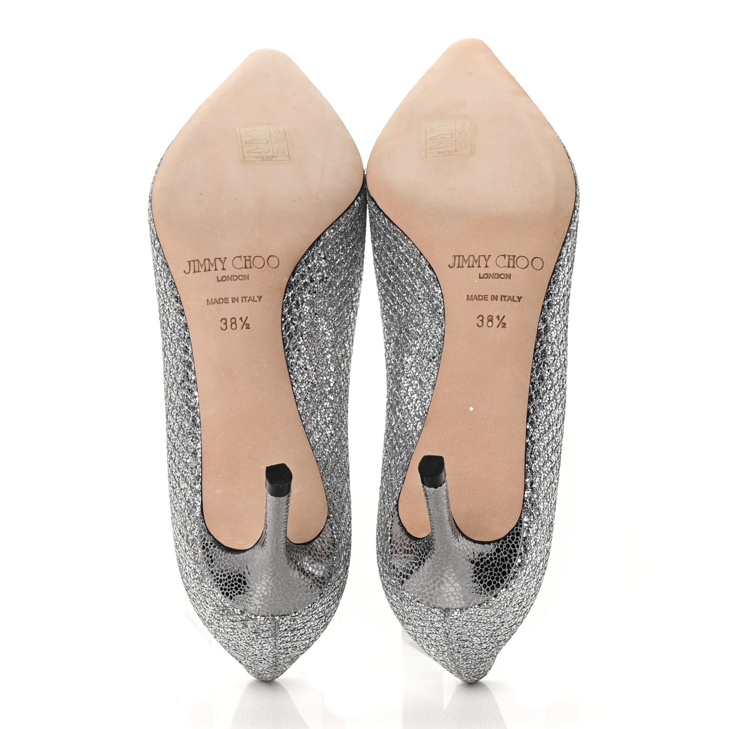 Glitter Pointy Toe Romy 60 Pumps 38.5 Silver