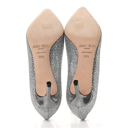 Jimmy Choo Glitter Pointy Toe Romy 60 Pumps 38.5 Silver 5 of 7