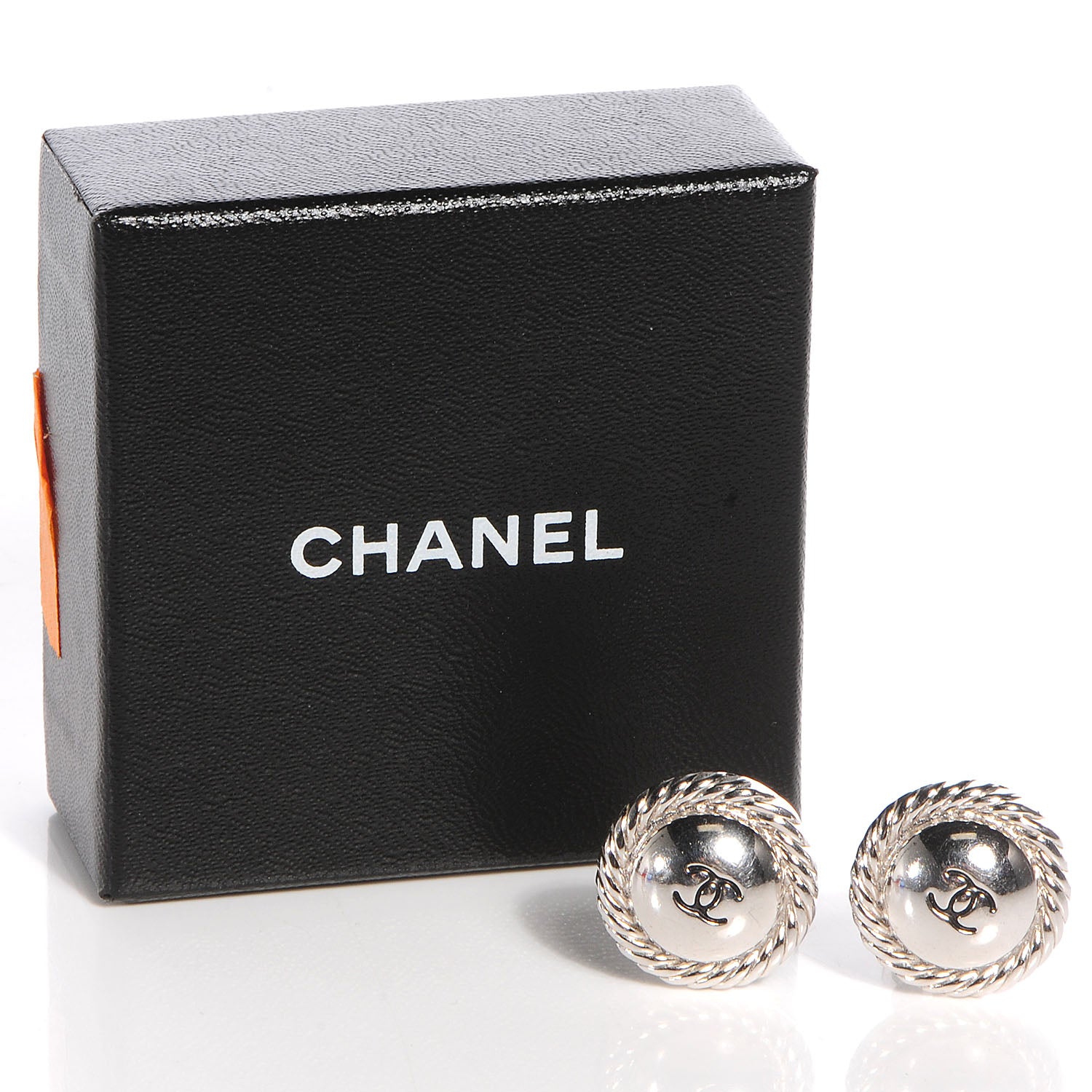 Chanel CC Clip On Earrings Silver 5 of 5