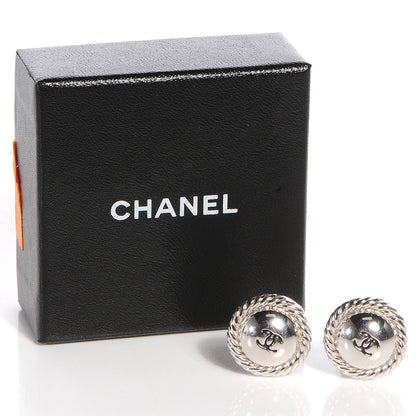 Chanel CC Clip On Earrings Silver 5 of 5