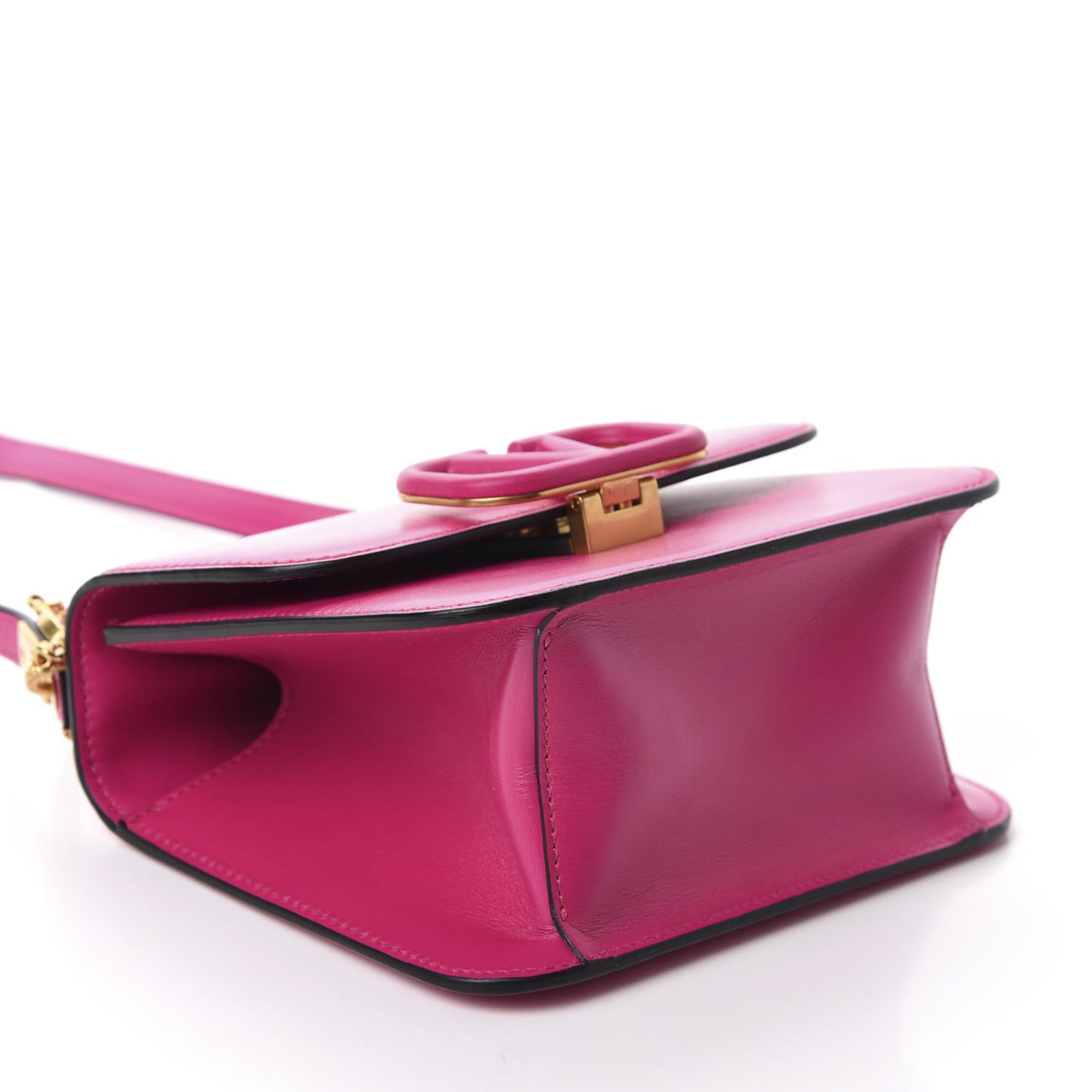 Smooth Calfskin Small VSling Shoulder Bag Fuchsia