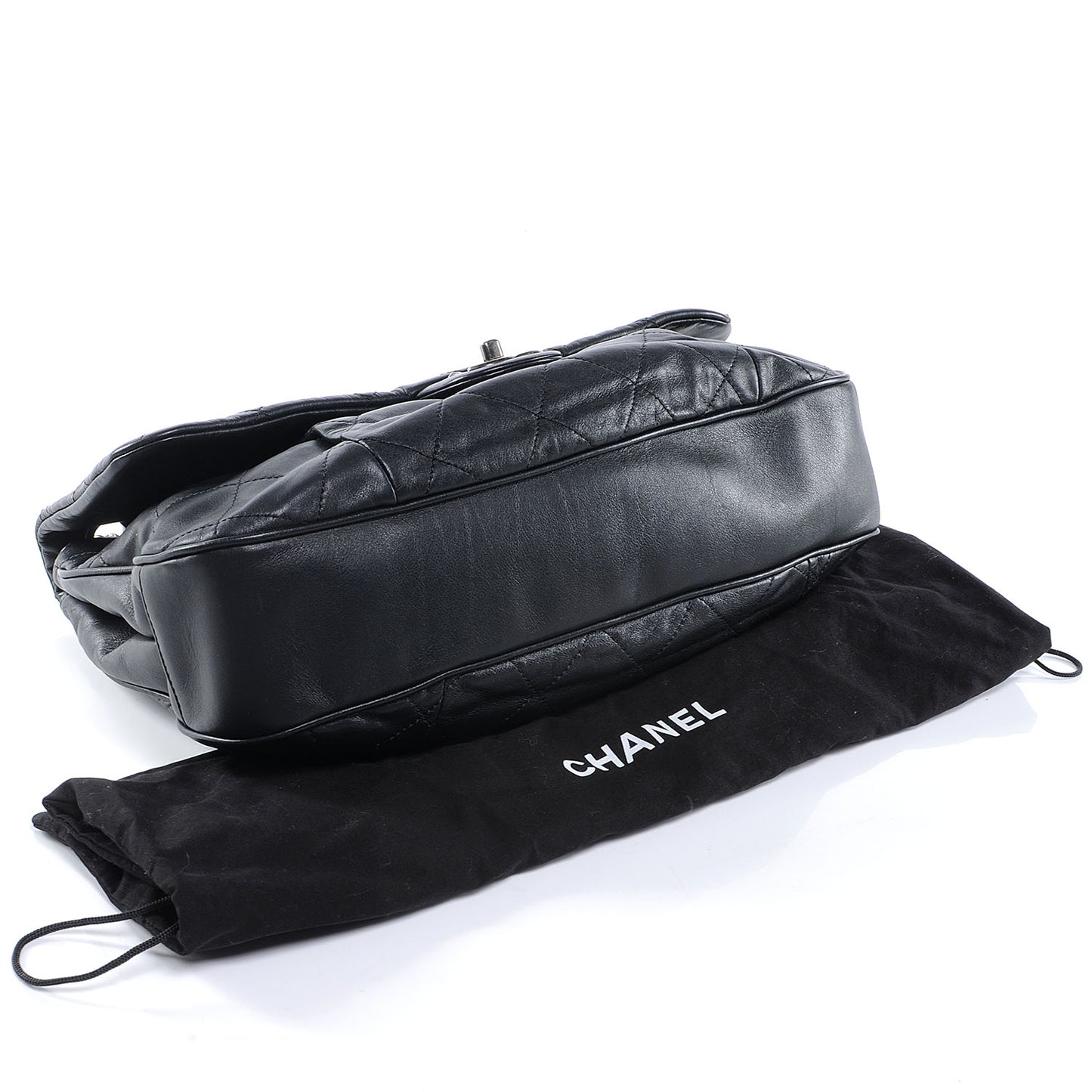 Calfskin Coco Pleats Flap Black