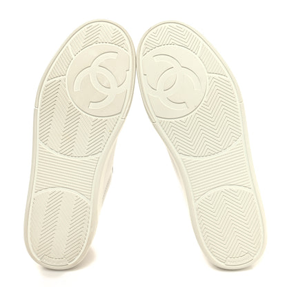 Chanel Calfskin Womens CC Logo Sneakers 39.5 White 5 of 9