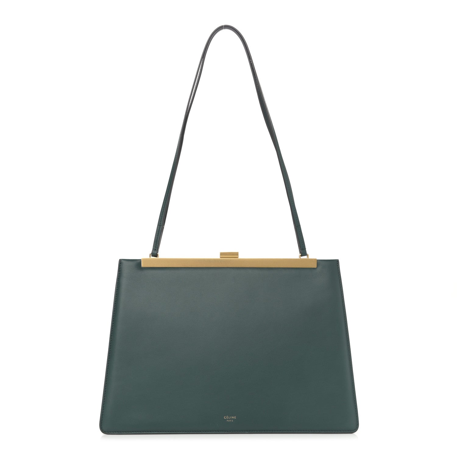 Celine Smooth Calfskin Medium Clasp Shoulder Bag Forest 1 of 11