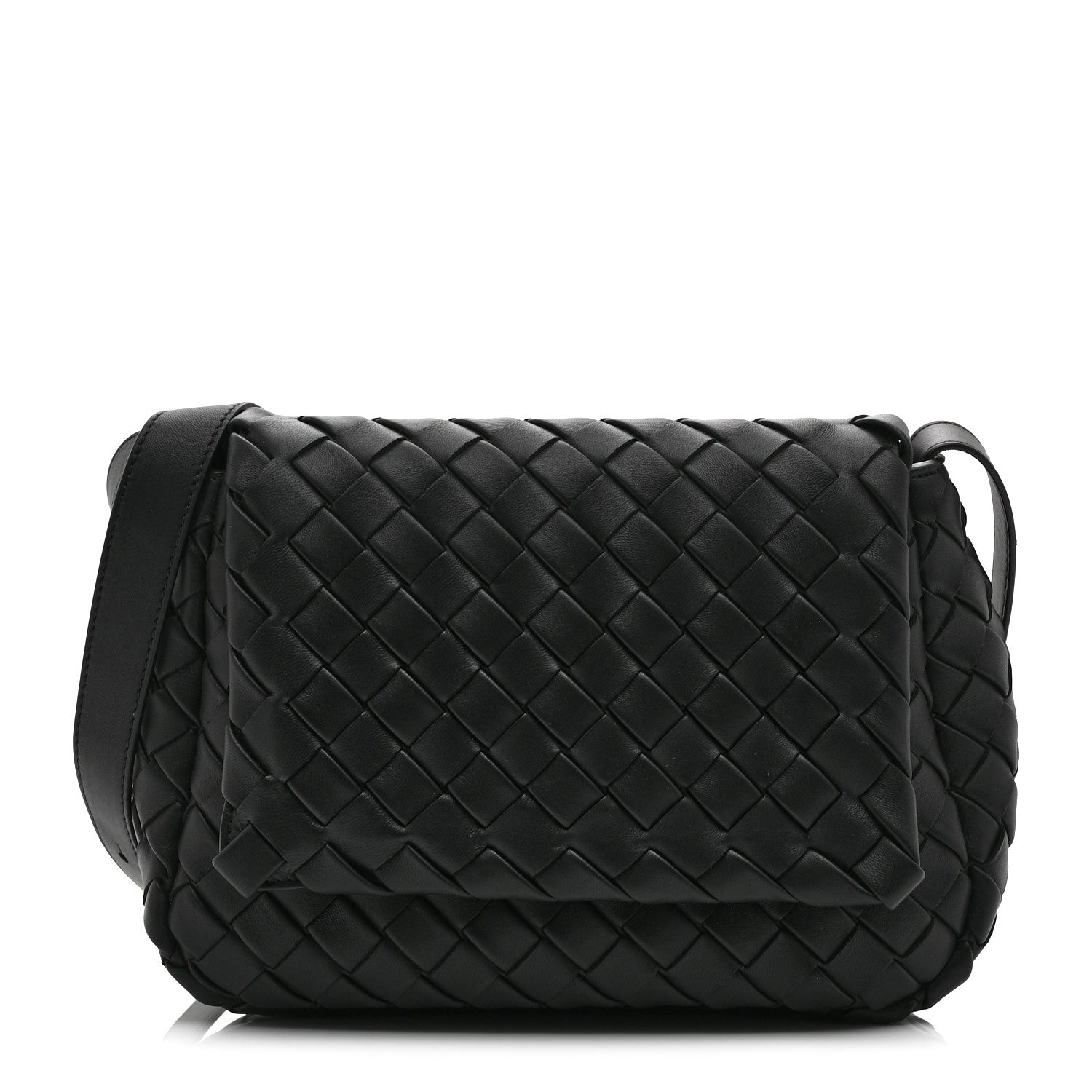 Bottega Veneta Nappa Intrecciato Small Cobble Messenger Bag Black 1 of 11