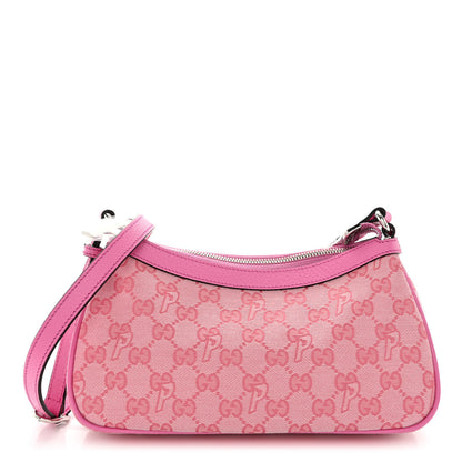 Gucci X PALACE GG Supreme Monogram Palace Textured Dollar Calfskin Shoulder Bag Pink Pale Rose Palace 1 of 9