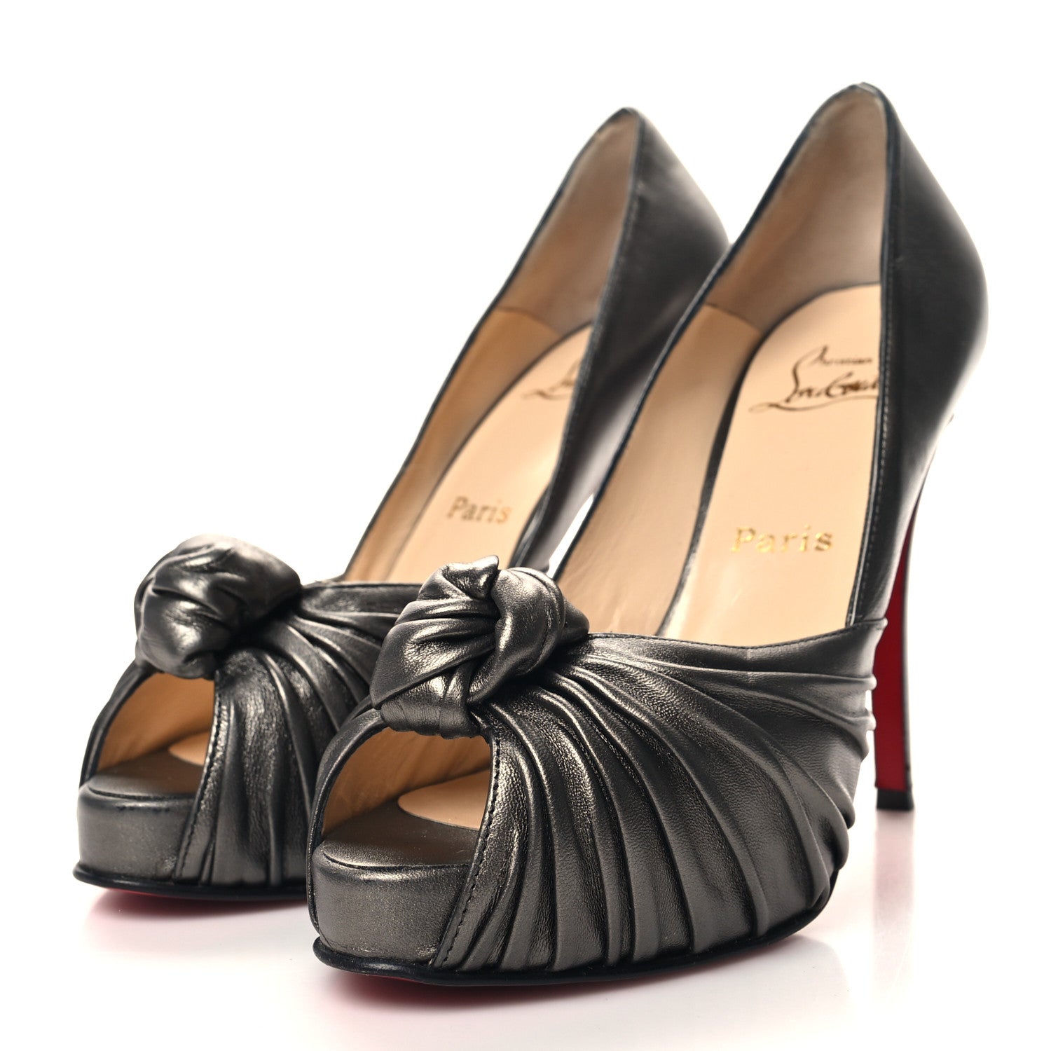 Christian Louboutin Nappa Lady Gres 120 Pumps 38 Pewter 3 of 8