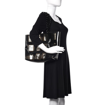 Chanel Vinyl Coco Window Tote Black 2 of 12