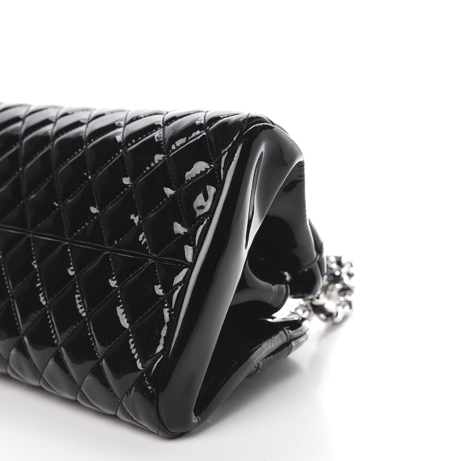 Chanel Patent Quilted Medium Just Mademoiselle Bowling Bag Black 9 of 10
