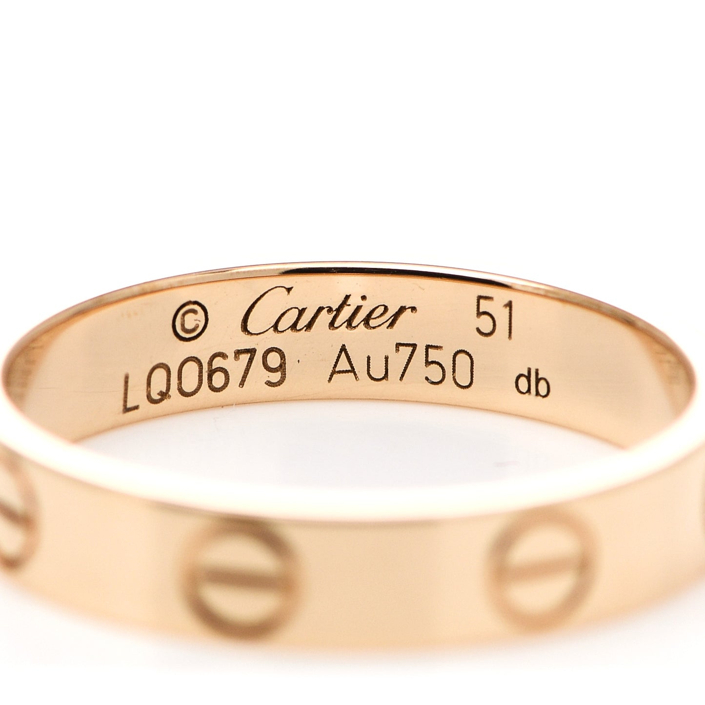 18K Yellow Gold 3.5mm LOVE Wedding Band Ring 51 5.75