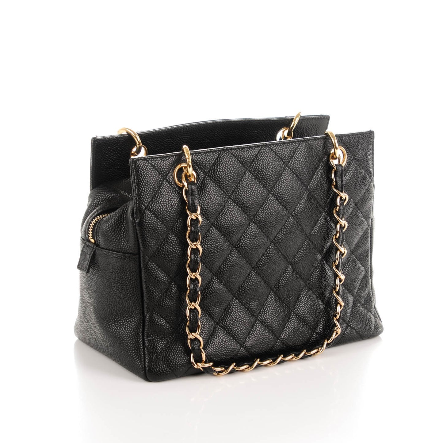 Caviar Quilted Petit Timeless Tote PTT Black