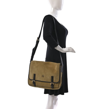 Loewe Suede Messenger Bag Gold 2 of 9