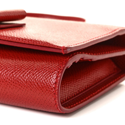 Salvatore Ferragamo Hammered Calfskin Donna Bow Clutch Red 15 of 15