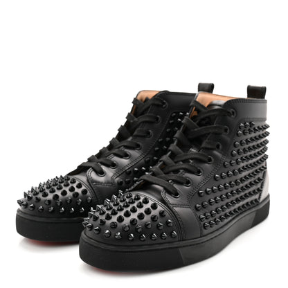 Christian Louboutin Calfskin Mens Louis Spikes Flat Sneakers 43 Black 3 of 11