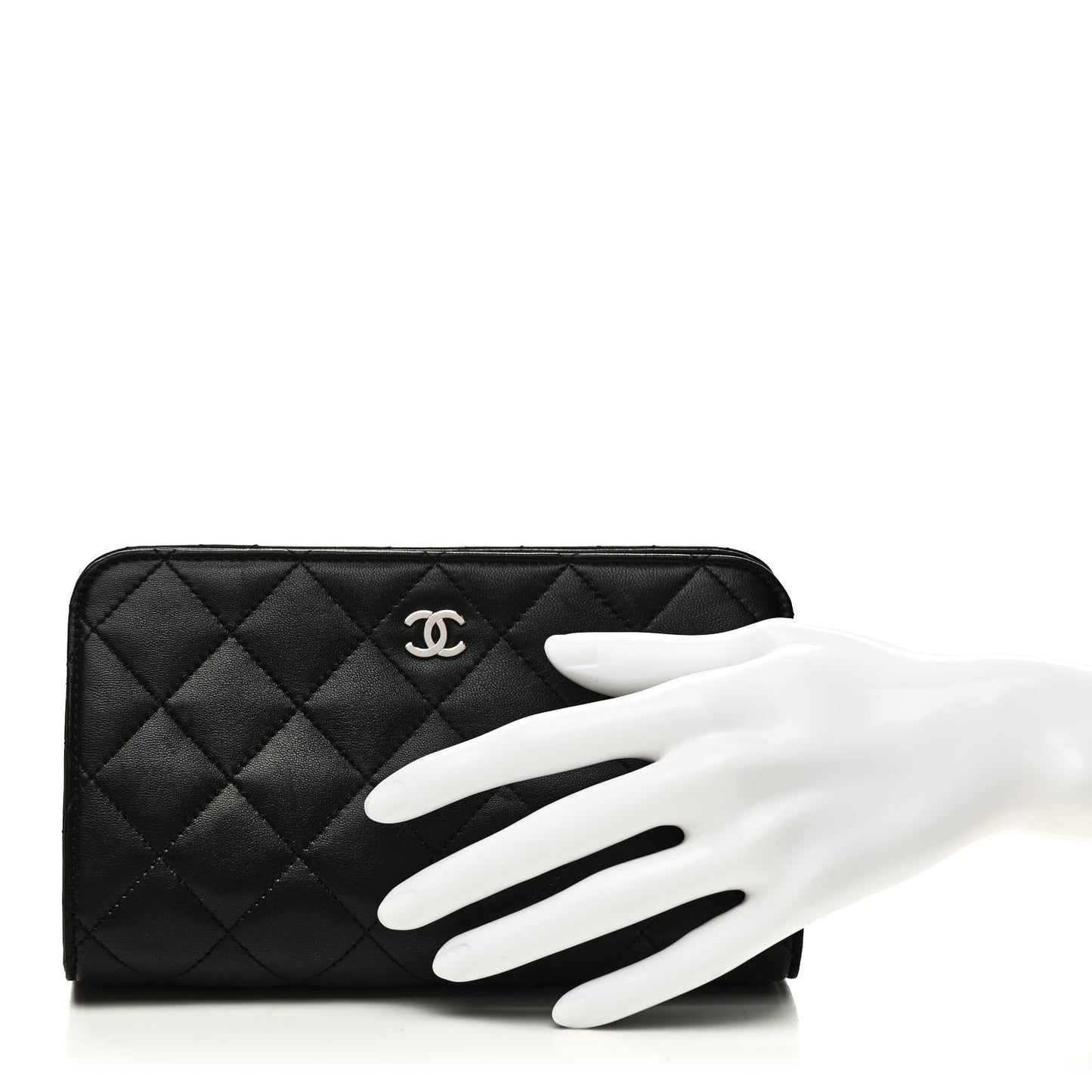 Lambskin Quilted Cosmetic Case Black