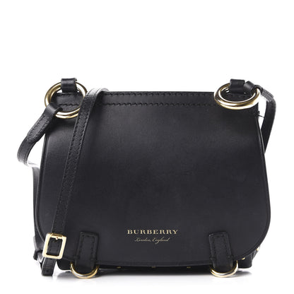 Burberry Soft Grain Calfskin Studded Baby Bridle Saddle Bag Black 1 of 13