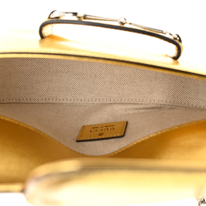 Gucci Metallic Calfskin Mini Horsebit 1955 Asymmetric Shoulder Bag Gold 5 of 11