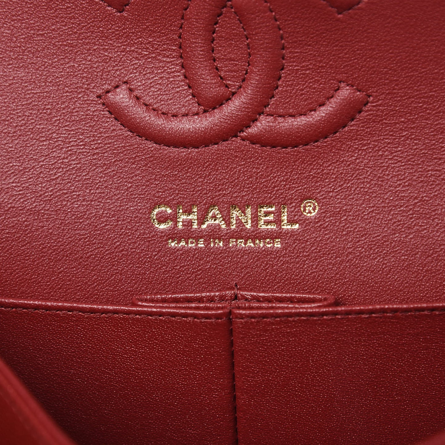 Caviar Quilted Small Double Flap Burgundy