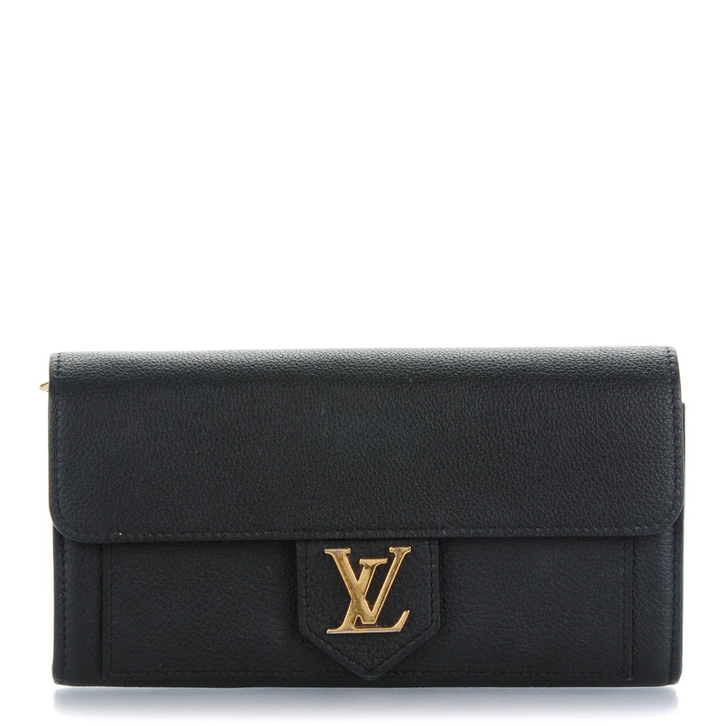 Calfskin Lockme Wallet Black