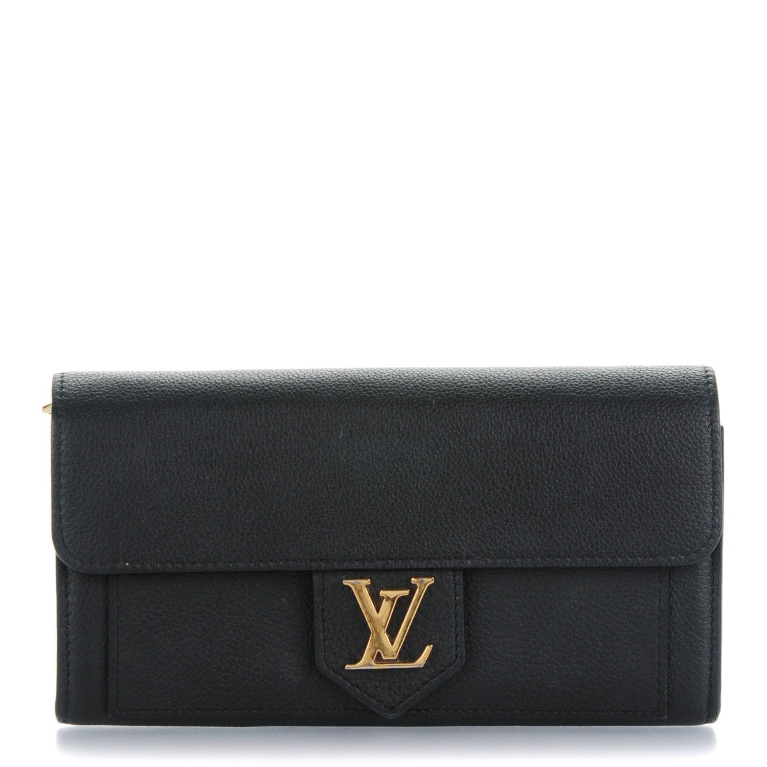 Louis Vuitton Calfskin Lockme Wallet Black 1 of 7