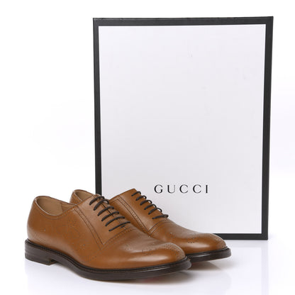 Gucci Calfskin Bee Perforated Mens Lace Up Oxfords 8.5 Brown 11 of 11
