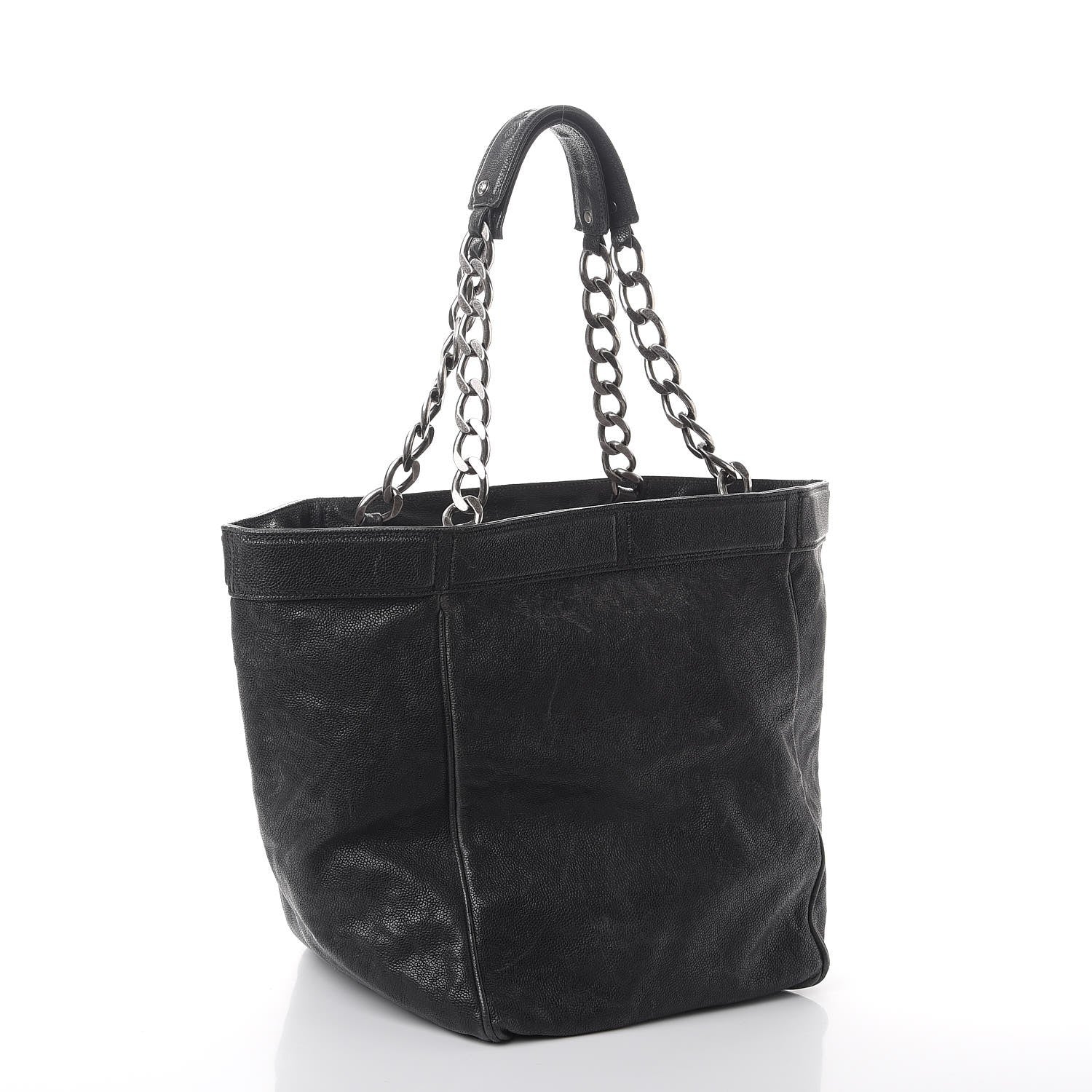 Chanel Distressed Caviar Outdoor Ligne Tote Black 3 of 9