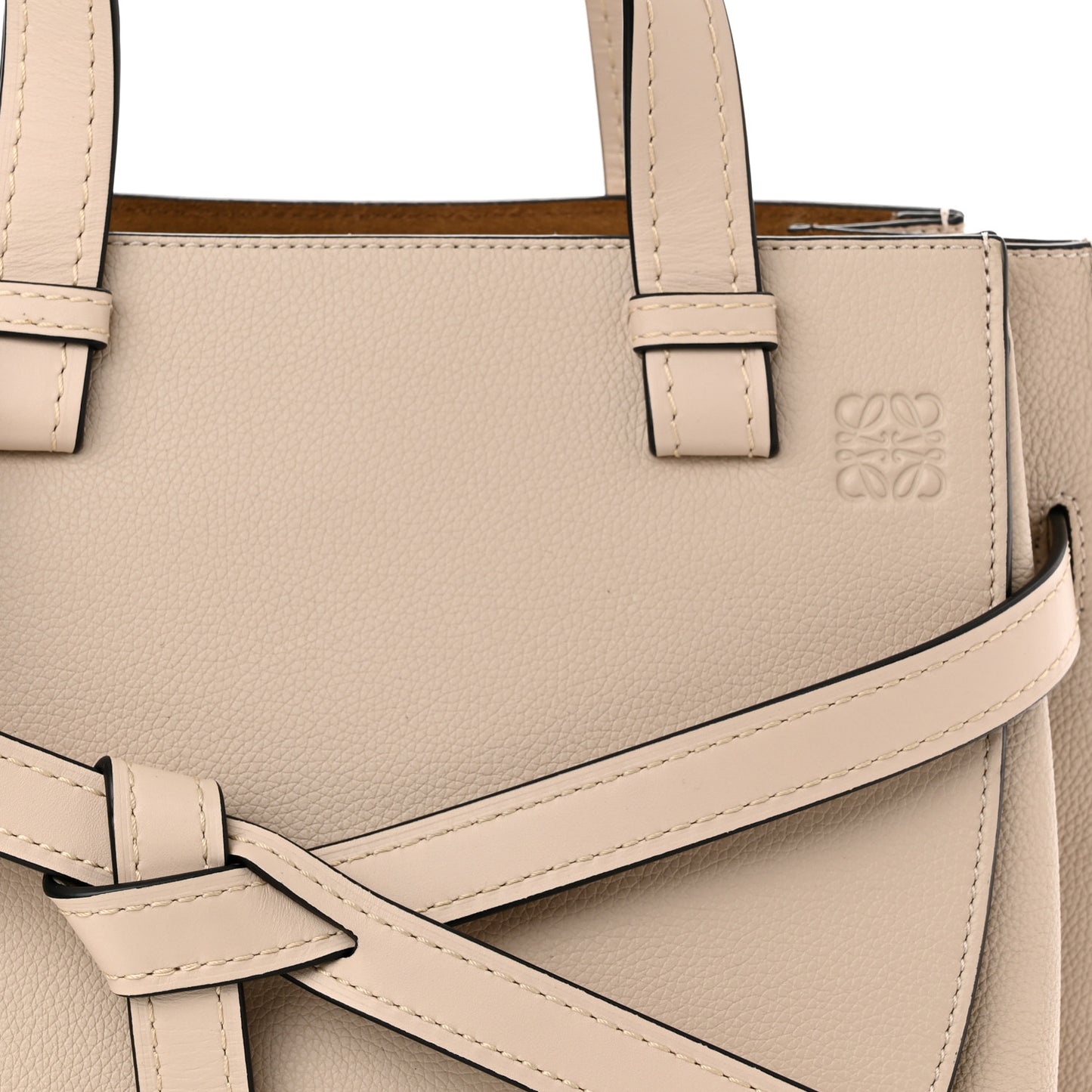 Calfskin Small Gate Tote Beige
