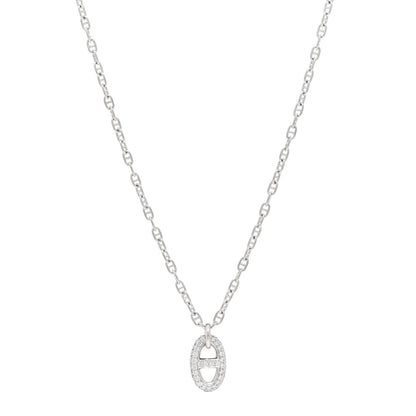 Hermes 18K White Gold Diamond New Farandole Pendant Necklace ST 1 of 5